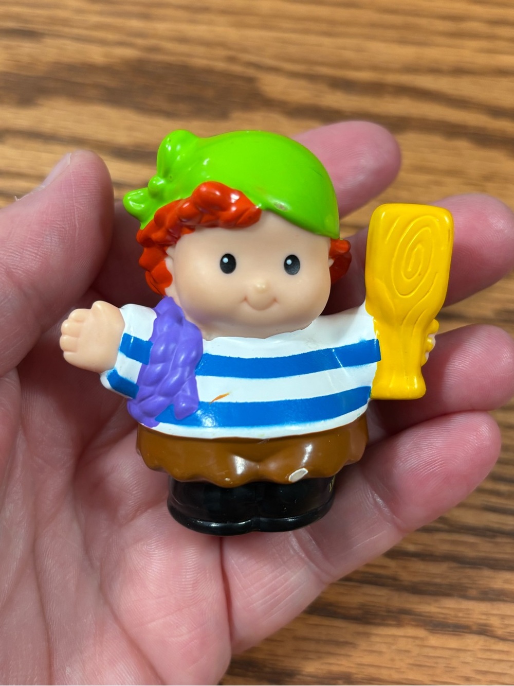 Vintage Fisher Price Little People Pirate Figure Red Hair 2005 Mattel